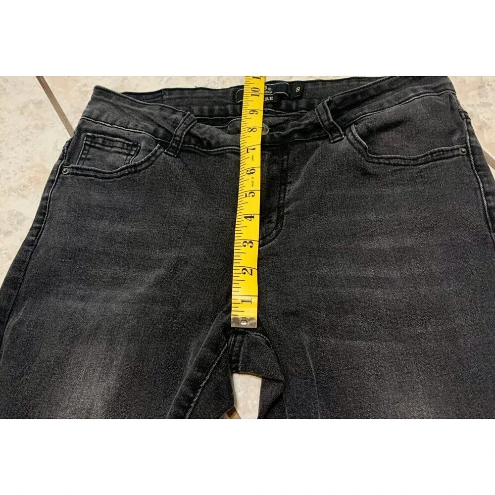 L&B Lucky And Blessed Viniage Women’s Size 8 Black Flare Jeans Y2K Raw Hem